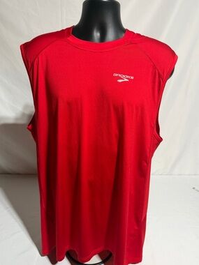 Brooks Equilibrium Technology Men’s Sleeveless Running Tank Top - Red - XXL